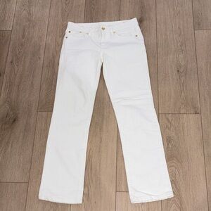 Tory Burch White Classic Tory Boot Jeans